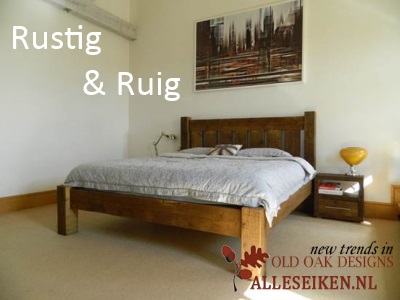 Eiken bedden. Je koopt ze bij Alleseiken.