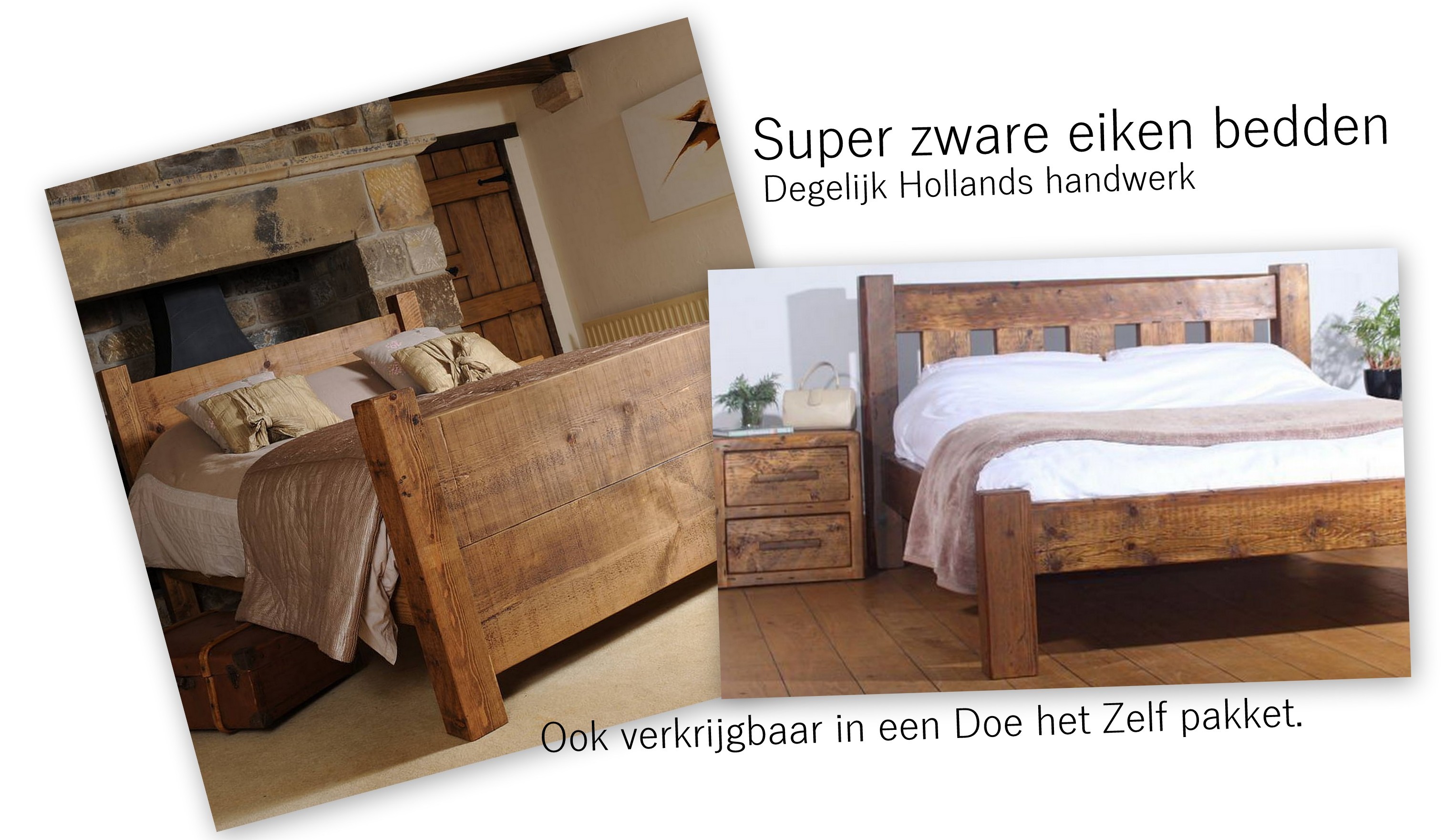 Een eikenhouten bed te koop in Renswoude en Rucphen