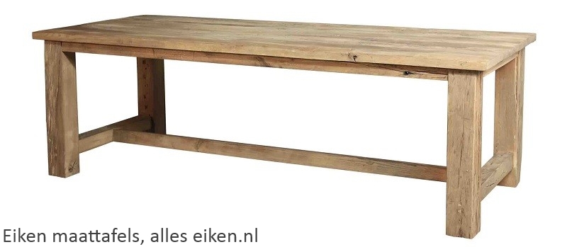 Eiken tafels op maat. Kom ze bekijken bij Alleseiken. Eiken maattafels. Precies goed.